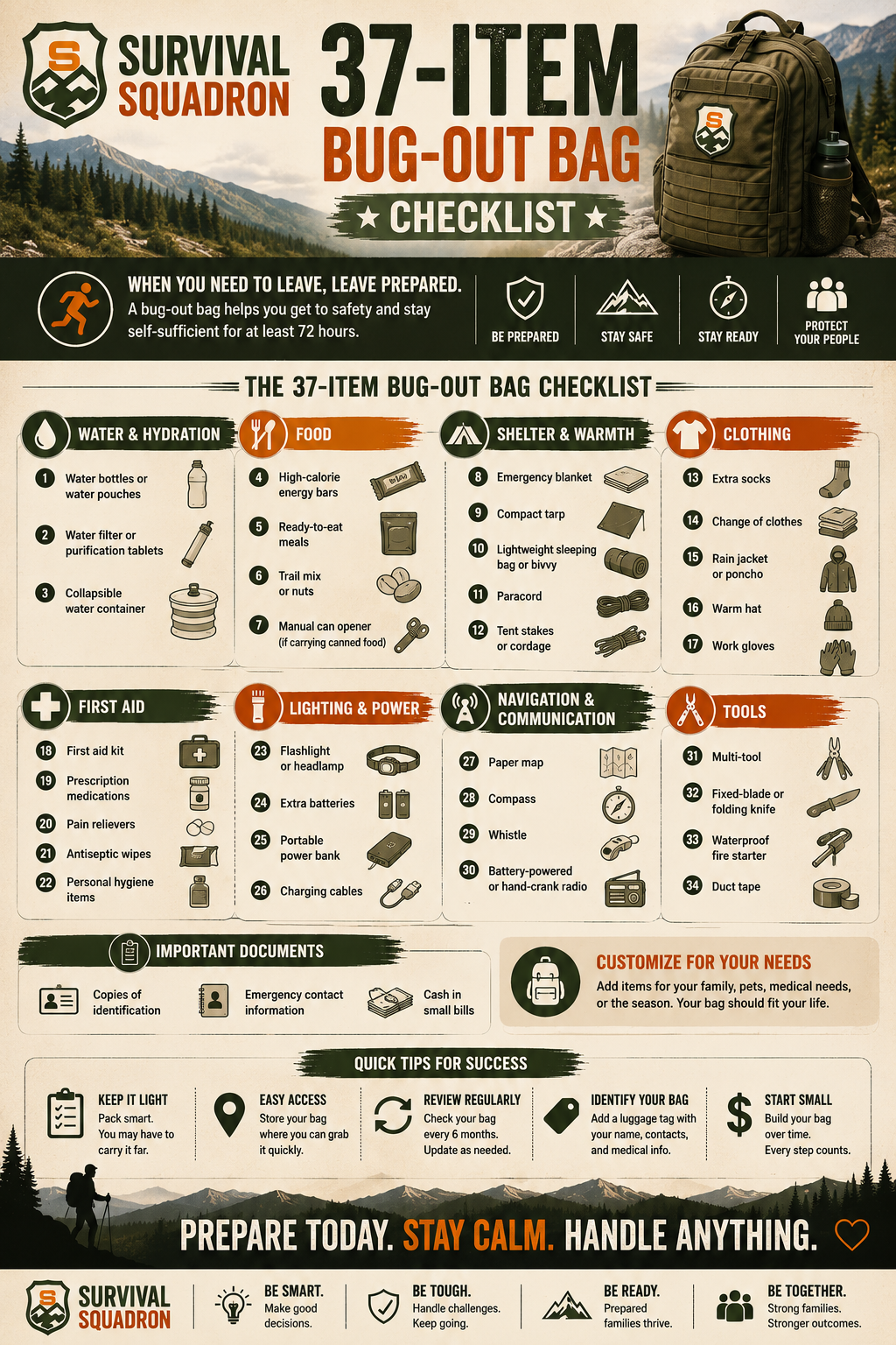 37-Item Bug-Out Bag Checklist: What to Pack and Why It Matters