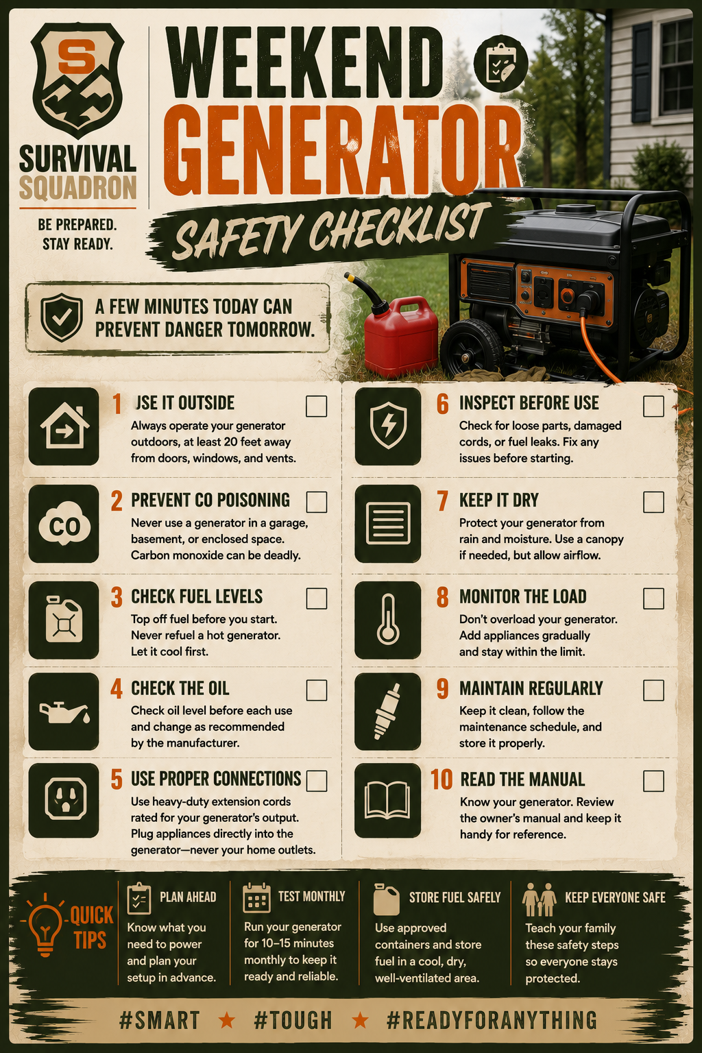 Weekend Generator Safety Checklist: 10 Steps to Keep Your Family Safe