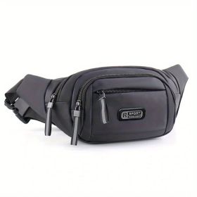 Black High-Capacity Waterproof Waist Bag & Crossbody Fanny Pack