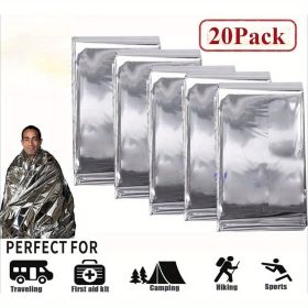20-Pack Emergency Mylar Thermal Blankets for Survival Preparedness