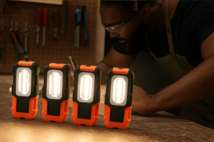 4-Pack COB LED Work Lights for Camping & Emergency Preparedness
