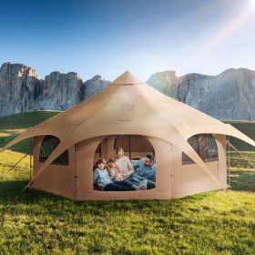 16.4ft Canvas Bell Tent for Family Camping & Emergency Shelter