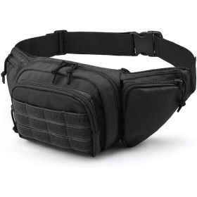 Tactical Waist Bag for Hiking, Cycling & Everyday Carry (Color: Black)