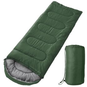 3-Season Sleeping Bag for Camping, Travel & Emergency Preparedness (Color: Army Green)