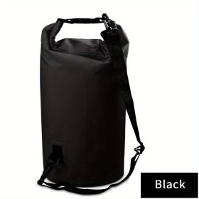 Outdoor Waterproof Dry Bag With Adjustable Shoulder Strap (Color: Black, Size: 30L)