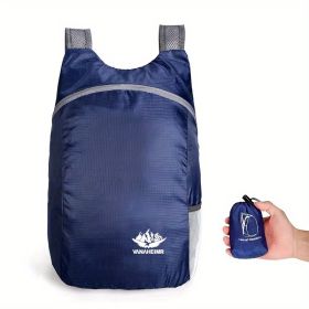 Portable Foldable Backpack for Travel, Hiking & Everyday Use (Color: Dark Blue)
