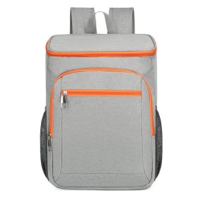 Waterproof Insulated Cooler Backpack for Camping & Outdoor Travel (Color: Gray/Orange)