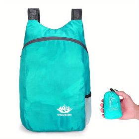 Portable Foldable Backpack for Travel, Hiking & Everyday Use (Color: Lake Blue)