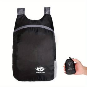 Portable Foldable Backpack for Travel, Hiking & Everyday Use (Color: Black)