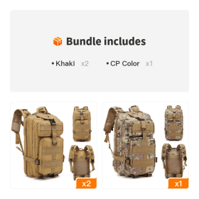 30L Compact Outdoor Sports Mountaineering; Hiking; Camping Backpack (Color: Khaki*2+CP Color)
