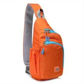 Waterproof Nylon Fanny Pack with Side Pocket & Adjustable Sling Strap (Color: Tangerine)