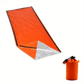 Cold Weather Sleeping Bag with Emergency Whistle & Storage Pocket (Color: Orange)