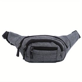 Large-Capacity Sports Waist Bag & Crossbody Sling Bag (Color: Grey)