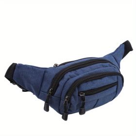 Large-Capacity Sports Waist Bag & Crossbody Sling Bag (Color: Blue)
