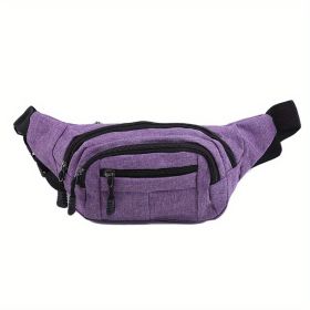 Large-Capacity Sports Waist Bag & Crossbody Sling Bag (Color: Purple)