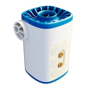Portable Rechargeable Air Pump with LED Light & Power Bank (select: Inflatable Pumps-blue)
