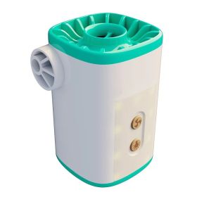 Portable Rechargeable Air Pump with LED Light & Power Bank (select: Inflatable Pumps-green)