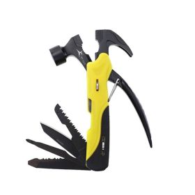 Multifunction Foldable Survival Hammer Tool for Camping & Emergency Preparedness (Color: Yellow & Black)