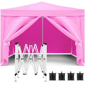 10x10 Waterproof Pop-Up Canopy Tent for Outdoor Preparedness (Color: Pink)