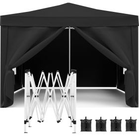 10x10 Waterproof Pop-Up Canopy Tent for Outdoor Preparedness (Color: Black)