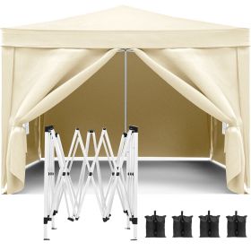 10x10 Waterproof Pop-Up Canopy Tent for Outdoor Preparedness (Color: Beige)