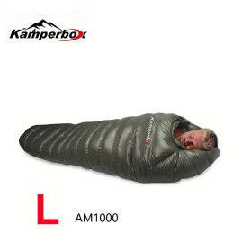 Kamperbox Winter Down Sleeping Bag – Waterproof Cold Weather Camping Bag (Type: Left-Hand Zipper)